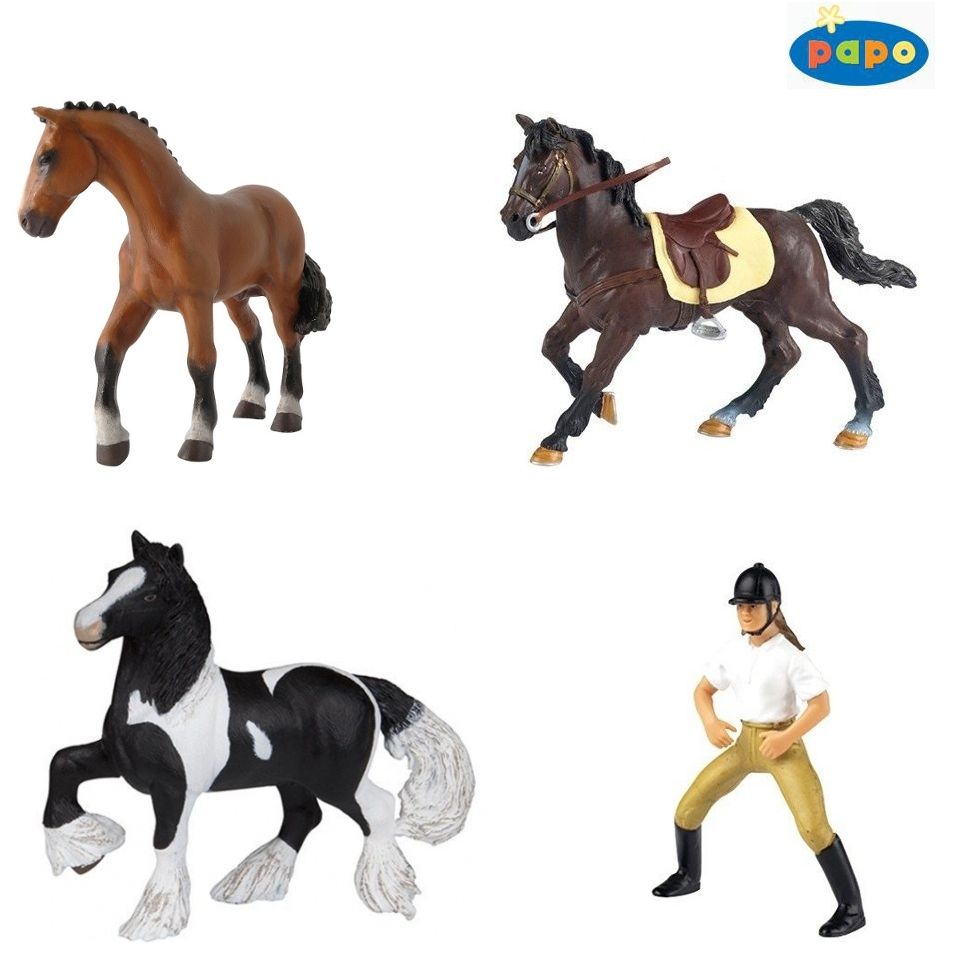 Papo Horse, Pony & Rider Models Horse Riding Equestrian Toy Hand