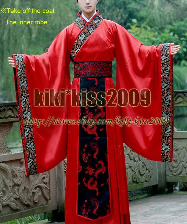 black and red hanfu