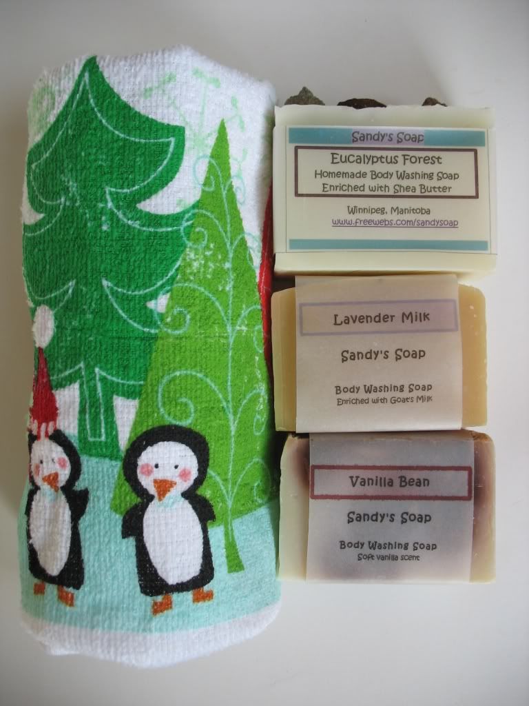 Three Soaps<br>Winter Christmas Kitchen Tea Towel