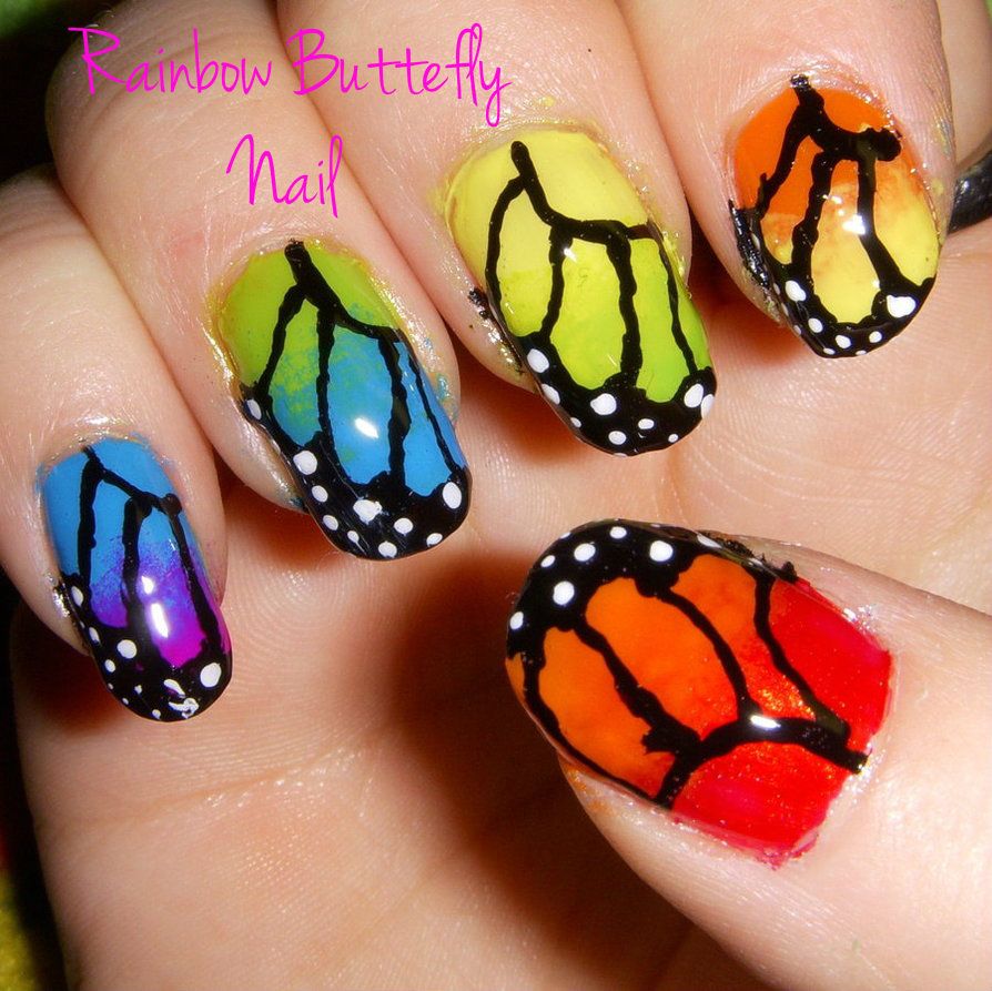 rainbow_butterfly_nail_art_by_quixii-d53ezo4
