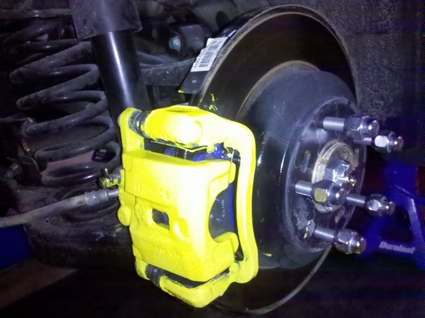 Caliper painted black with G2 caliper paint Hyundai Genesis Forum
