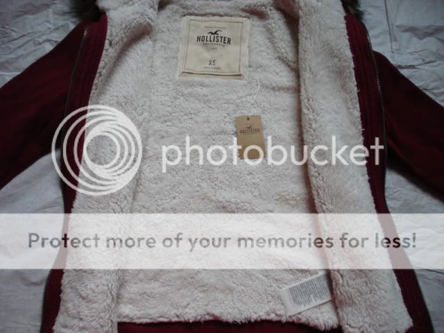 New Hollister Womens Fur Hoodie Jacket Promenade Park Size XS  