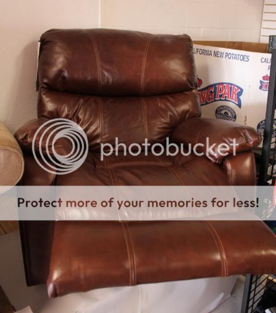 Bassett Furniture Brown Leather Push Back Recliner Durable Comfortable 