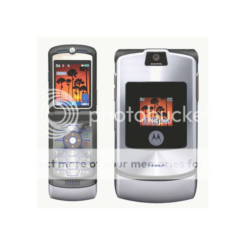 Motorola RAZR V3i Silver Unlocked Cellular Phone GSM Flip Phone 025322304247