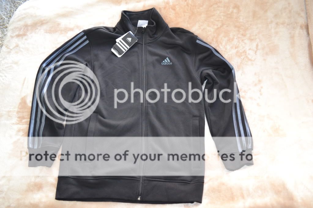 New Mens Adidas Zip Up Jacket Black Small  