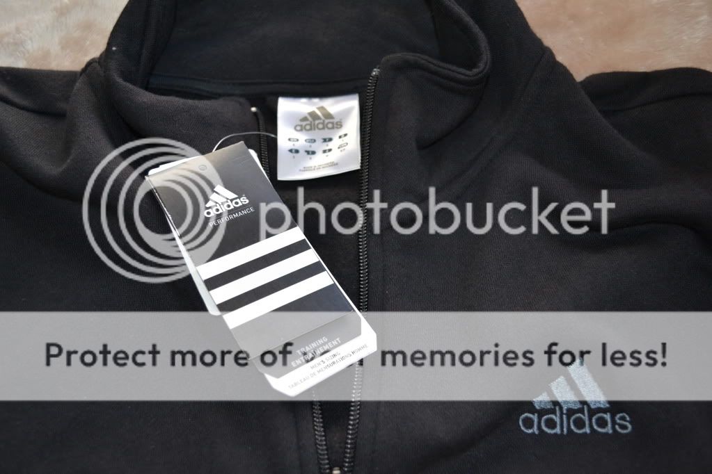 New Mens Adidas Zip Up Jacket Black Small  