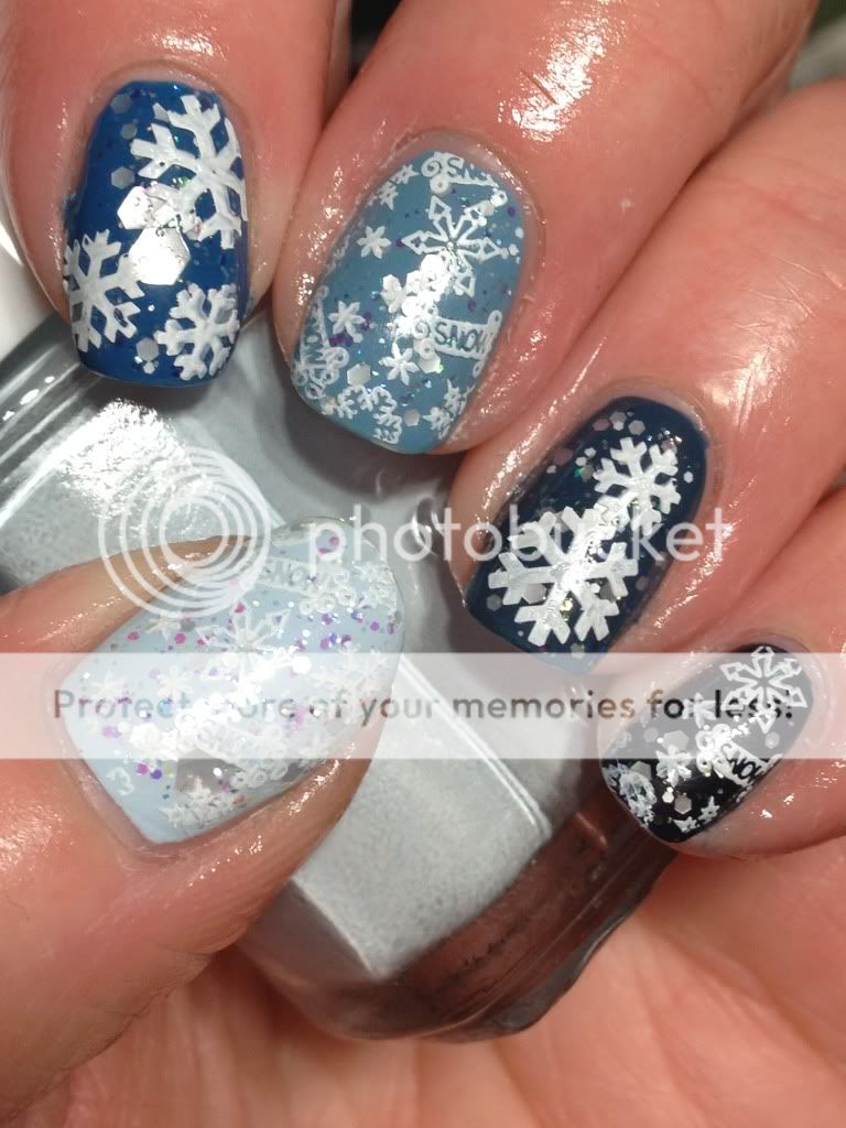 Canadian Nail Fanatic: AIS Challenge-Stamping Over Blue Base
