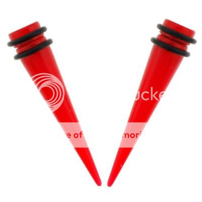 Magnetic Red Fake Cheater Ear Tapers Stretchers Expanders Earrings