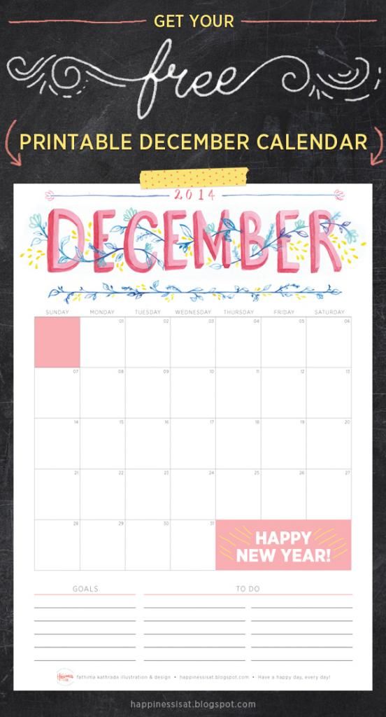 Happiness is... December 2014 Free Printable Calendar Happiness is... December 2014 Free Printable Calendar