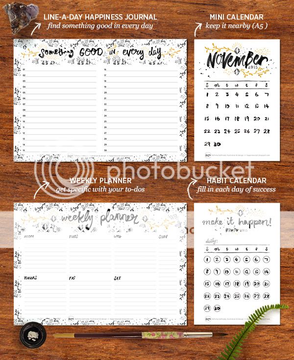 Happiness is... November 2015 Free Printable Calendar and Planner Pack