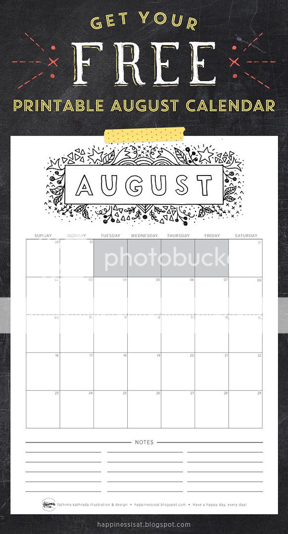 Happiness is... August 2015 Free Printable Calendar and Planner