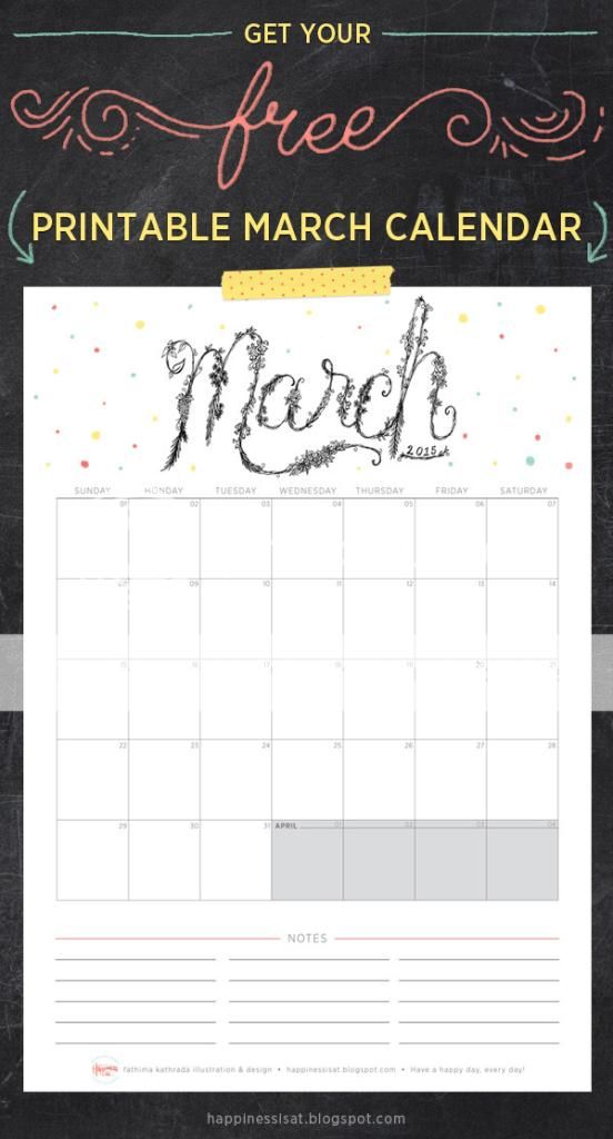 Happiness is... March 2015 Free Printable Calendar and Planner