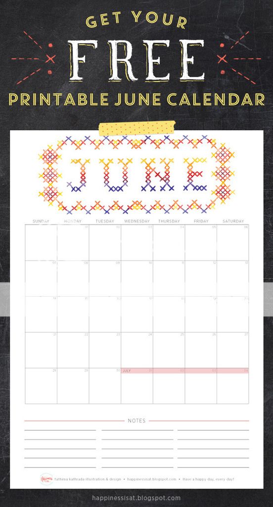 Happiness is... June 2015 Free Printable Calendar and Planner