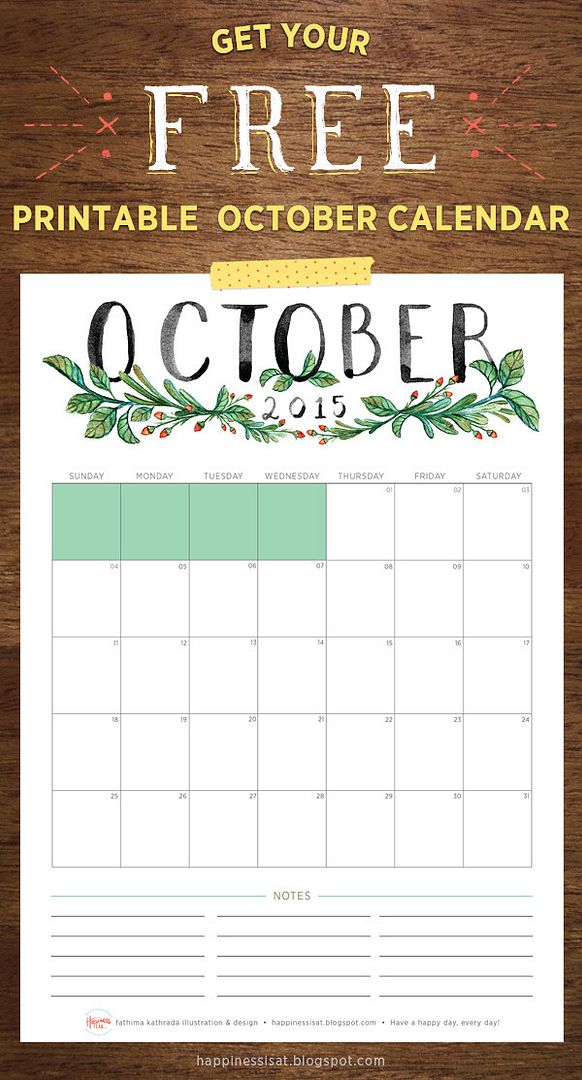 Happiness is... October 2015 Free Printable Calendar and Planner - watercolour hand lettering and botanical illustration Happiness is... October 2015 Free Printable Calendar and Planner - watercolour hand lettering and botanical illustration