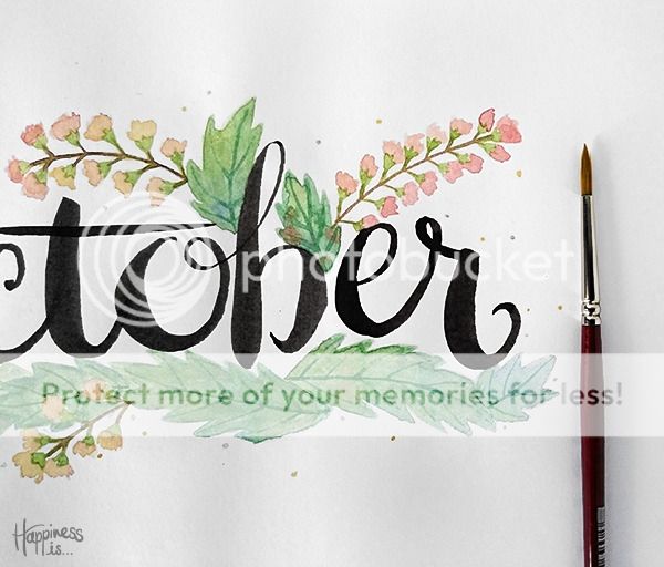 the Happiness is... 2016 Hand Lettered Calendar with botanical illustrations