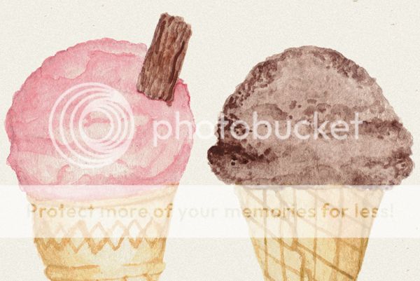 Happiness is... watercolour illustrated ice cream stationery notecard sets