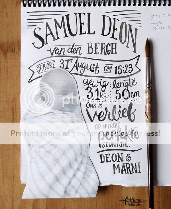 Hand lettering & watercolour illustrations