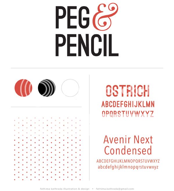 Peg & Pencil branding by fathima kathrada illustration & design, durban