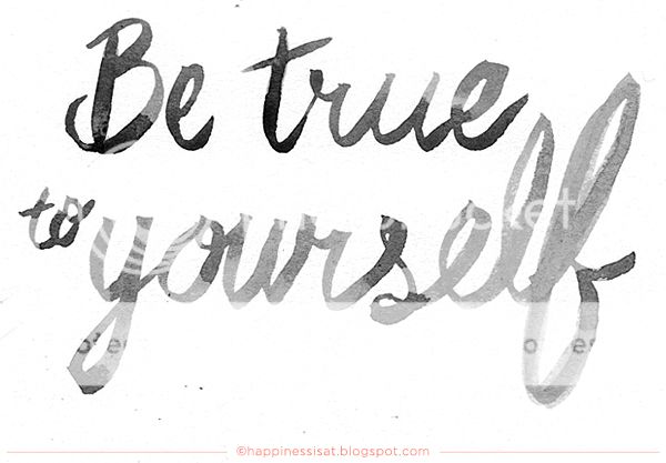 Be True to Yourself - watercolour hand lettering by fathima kathrada at Happiness is...
