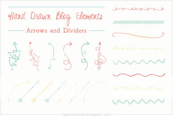 Hand drawn graphic elements for sale on Creative Market - Arrows and Dividers