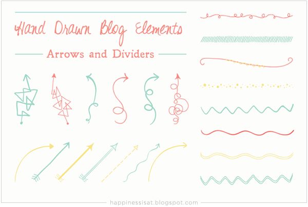 Hand drawn graphic elements for sale on Creative Market - Arrows and Dividers