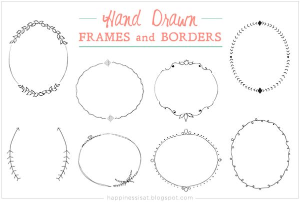 Hand drawn graphic elements for sale on Creative Market - Frames and borders