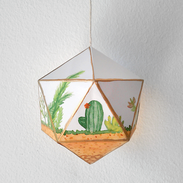 Happiness is... paper craft - handmade watercolour painted paper geoball terrarium Happiness is... paper craft - handmade watercolour painted paper geoball terrarium