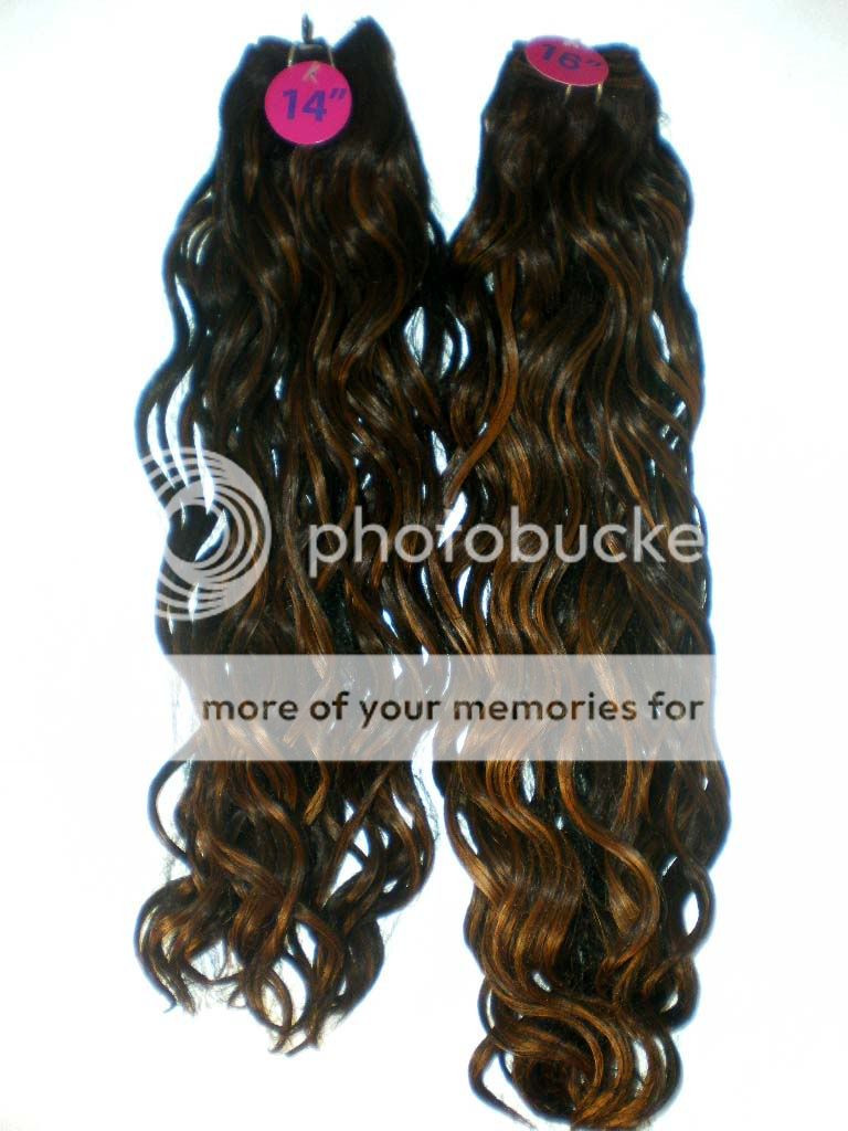 14 & 16 HUMAN SPANISH WAVY WEAVE 2 LENGTHS IN PACK FULL HEAD WITH 