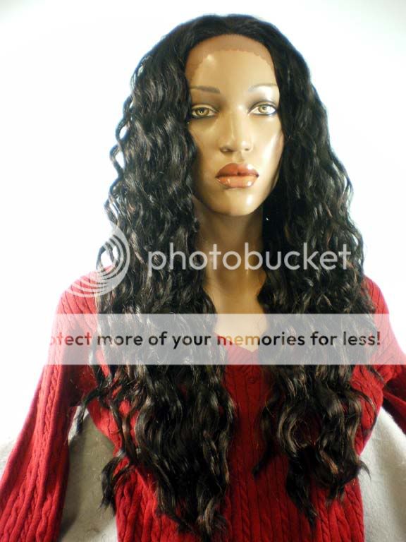 LACE FRONT SYNTHETIC SPIRAL CURL LONG DARK FREE SHIP  