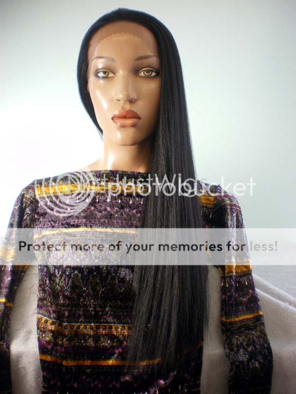 SYNTHETIC LACE FRONT STRAIGHT BROWN BLACK WIG FREE SHIP  