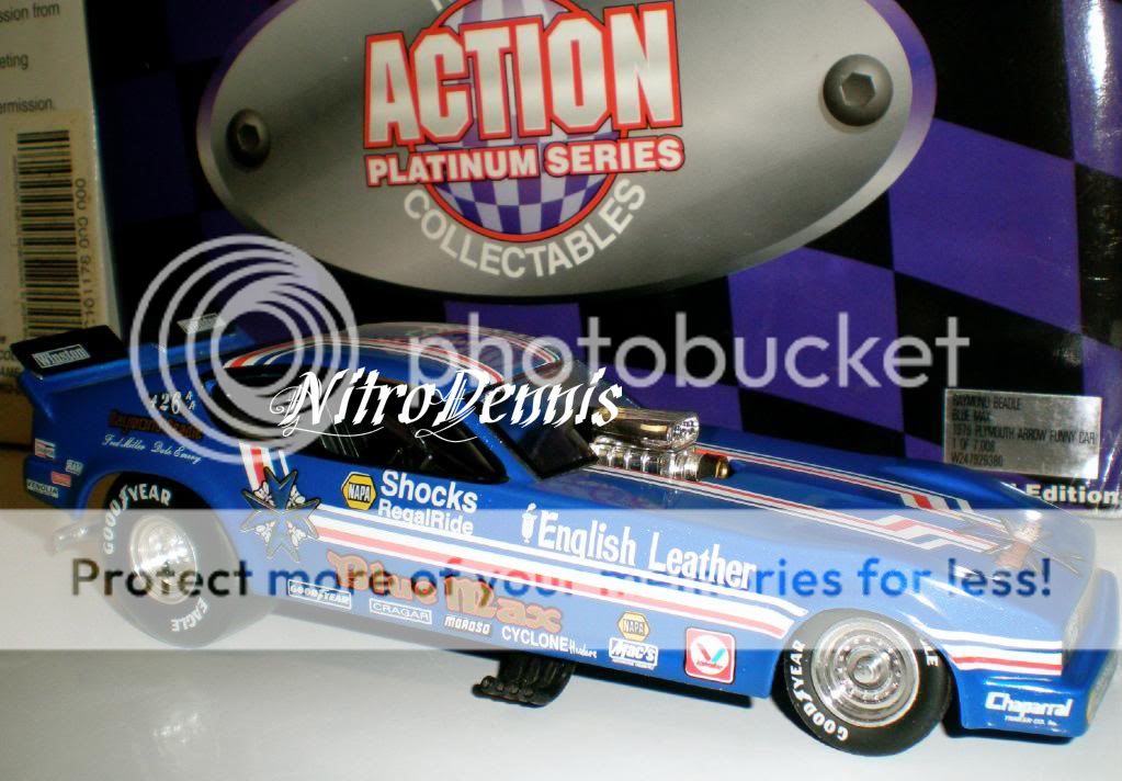 NHRA RAYMOND BEADLE 124 Diecast BLUE MAX Nitro Funny Car Collection 