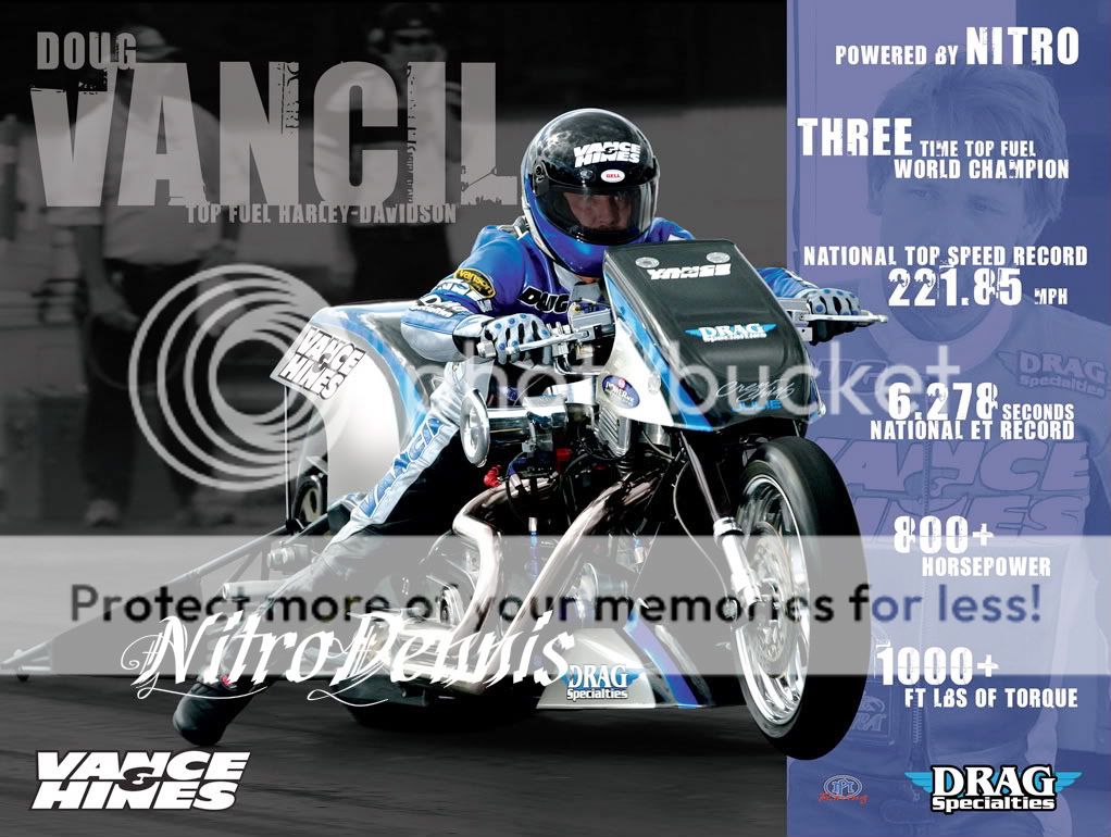   VANCIL 110 Milestone DRAG BIKE Top Fuel Motorcycle VANCE and HINES